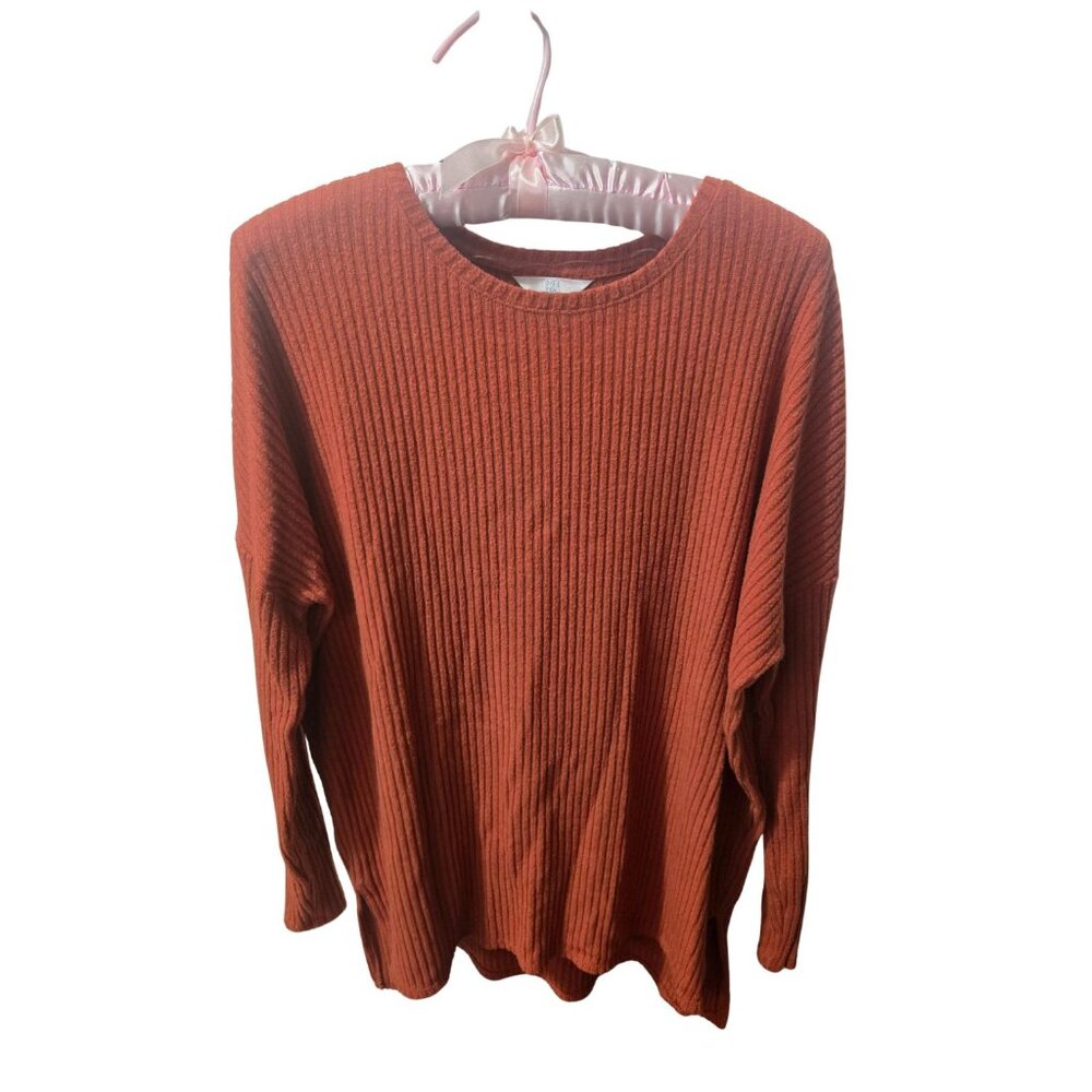 Time and Tru Women's High Low Long Sleeve Knit, Size Medium